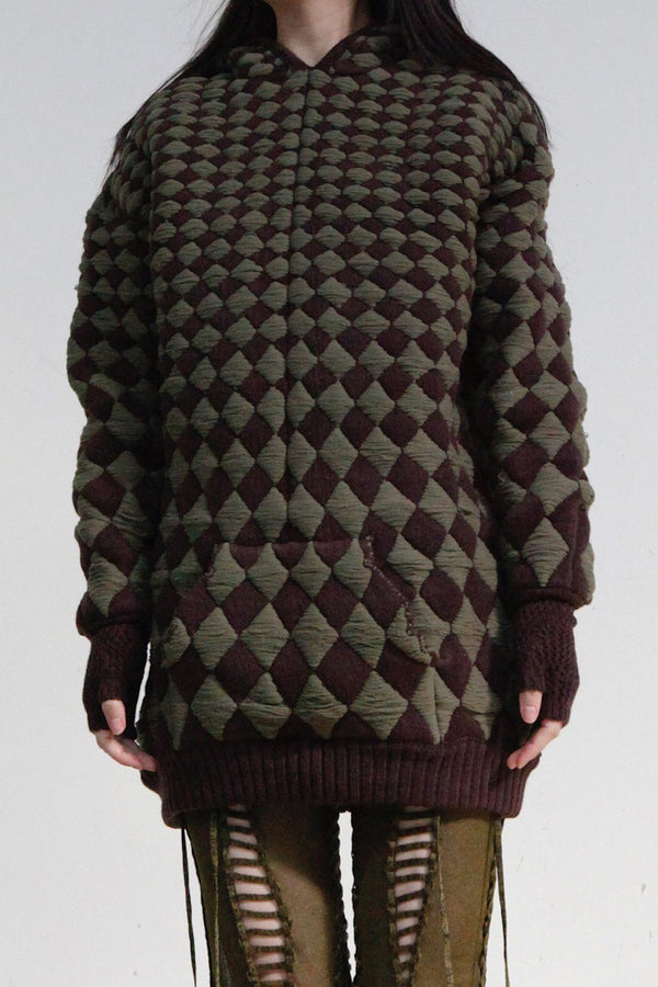 ISA BOULDER illusion quilted hoodie 22SW09 FOREST